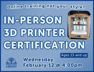 In-person 3D Printer Certification program placeholder image