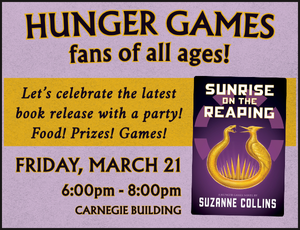 Placeholder image for Hunger Games book party for Sunrise on the Reaping