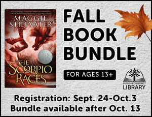Placeholder image for Teen Fall Book Bundle program with inset cover of "The Scorpio Races" book