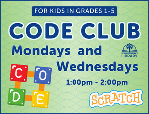 Code Club on Mondays and Wednesdays